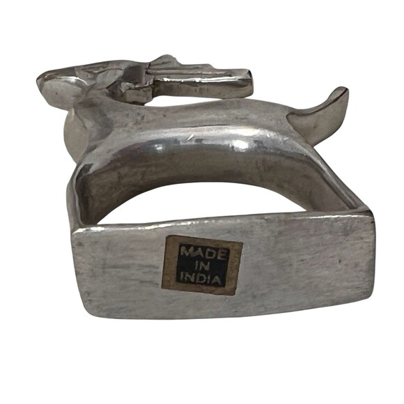 Set of 10 Vintage Silver Tone Deer Napkin Rings Mid Century Modern Table Decor - Picture 4 of 7